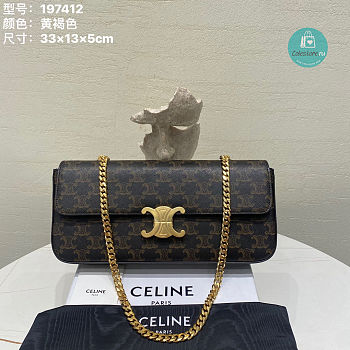Celine Chain Bag Triomphe In Triomphe Canvas 33x13x5cm