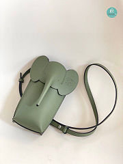 Loewe Elephant Leather Cross-body bag In Avocado Green 19x8x4cm - 1
