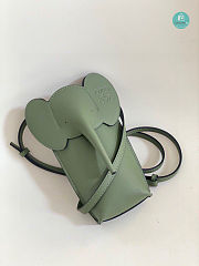 Loewe Elephant Leather Cross-body bag In Avocado Green 19x8x4cm - 2