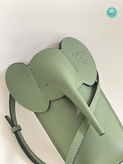 Loewe Elephant Leather Cross-body bag In Avocado Green 19x8x4cm - 4