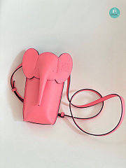 Loewe Elephant Leather Cross-body bag In Avocado Pink 19x8x4cm - 1