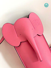 Loewe Elephant Leather Cross-body bag In Avocado Pink 19x8x4cm - 6