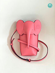 Loewe Elephant Leather Cross-body bag In Avocado Pink 19x8x4cm - 5