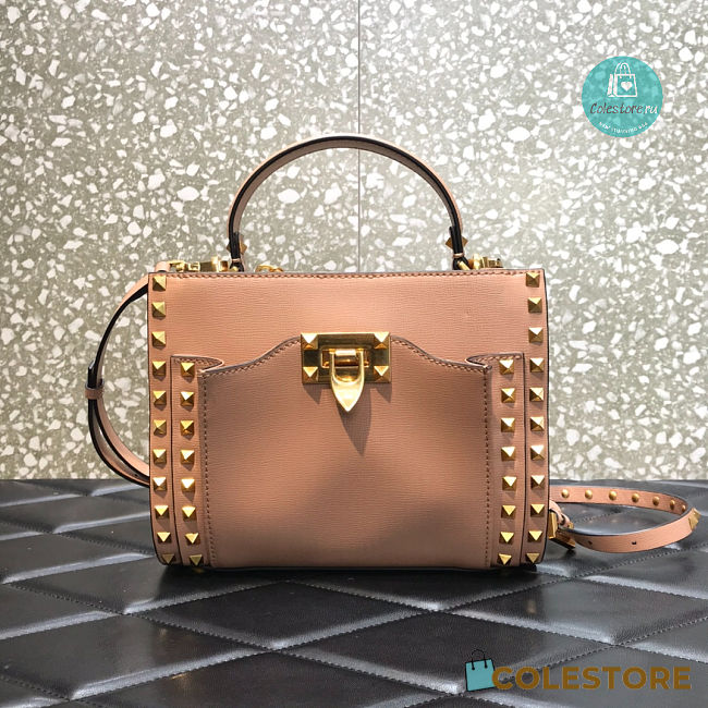 Valentino Garavani Rockstud-embellished Tote Bag In Nude 22x17x7cm  - 1