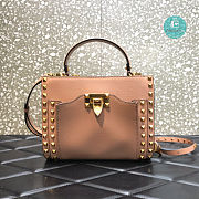 Valentino Garavani Rockstud-embellished Tote Bag In Nude 22x17x7cm  - 1