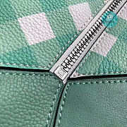 Loewe Gingham Puzzle Bag In Turquoise Size 29cm - 4