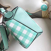 Loewe Gingham Puzzle Bag In Turquoise Size 29cm - 5