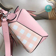Loewe Gingham Puzzle Bag In Pink Size 29cm - 2