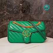 Gucci GG Marmont Small Shoulder Bag In Green 24x13x7cm - 1