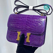 Hermes Constance 24 Crocodile Leather In Purple - 2
