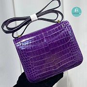 Hermes Constance 24 Crocodile Leather In Purple - 3