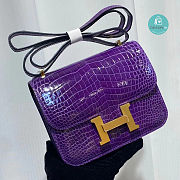 Hermes Constance 24 Crocodile Leather In Purple - 4