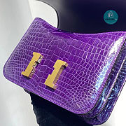 Hermes Constance 24 Crocodile Leather In Purple - 6