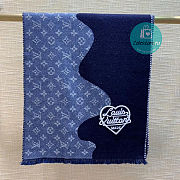 Louis Vuitton Monogram Drip Scarf In Blue 100% wool 200 x 43cm - 5