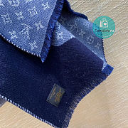 Louis Vuitton Monogram Drip Scarf In Blue 100% wool 200 x 43cm - 4