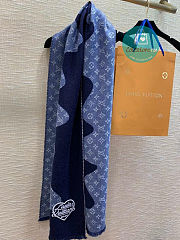 Louis Vuitton Monogram Drip Scarf In Blue 100% wool 200 x 43cm - 2