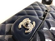 Chanel Classic Flap Bag Patent Leather In Navy Gold/Silver Hardware 25x16x8 CM - 2