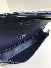 Chanel Classic Flap Bag Patent Leather In Navy Gold/Silver Hardware 25x16x8 CM - 3