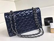 Chanel Classic Flap Bag Patent Leather In Navy Gold/Silver Hardware 25x16x8 CM - 4