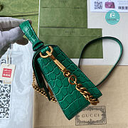 Gucci GG Marmont crocodile Mini Top Handle Bag In Green 20x14x8cm  - 6