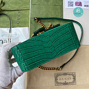 Gucci GG Marmont crocodile Mini Top Handle Bag In Green 20x14x8cm  - 4