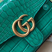 Gucci GG Marmont crocodile Mini Top Handle Bag In Green 20x14x8cm  - 2