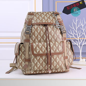 Dior Hit the Road Backpack Coffee CD Diamond Canvas 43 x 51 x 20 cm