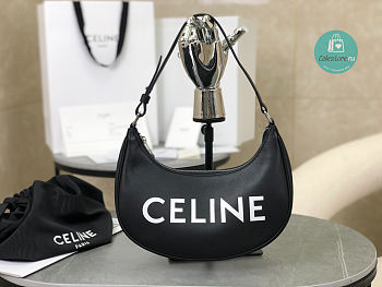 Celine Ava Bag In Smooth Calfskin With Celine Print Black 23x14x7cm 
