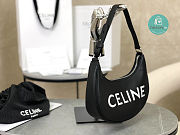 Celine Ava Bag In Smooth Calfskin With Celine Print Black 23x14x7cm  - 6