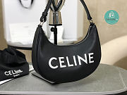 Celine Ava Bag In Smooth Calfskin With Celine Print Black 23x14x7cm  - 3
