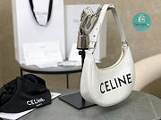 Celine Ava Bag In Smooth Calfskin With Celine Print White 23x14x7cm  - 6