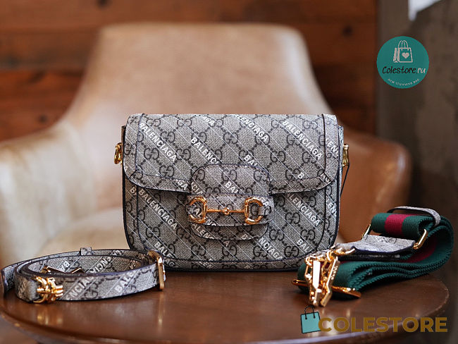 Colestore Gucci x Balenciaga The Hacker Project Mini Horsebit 1955 In Beige Size 20.6x14.4x5.1cm - 1