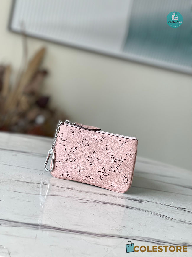 Louis Vuitton Key Pouch Mahina In Pink 13.8x9x1.5cm - 1