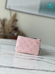 Louis Vuitton Key Pouch Mahina In Pink 13.8x9x1.5cm - 2