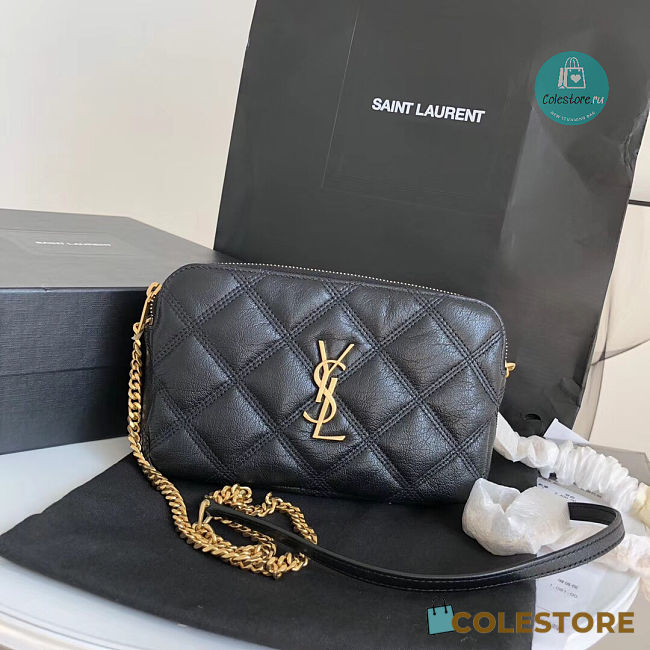 YSL Saint Laurent Becky Quilted Mini Bag In Black 19×11×5cm   - 1