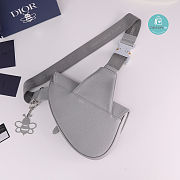 Dior Saddle Dior Gray Grained Calfskin With 'Christian Dior 1947' Signature 26 x 19 x 4.5 cm - 3