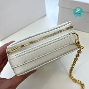 Dior Caro Box Bag With Chain Latte In White 19x5x14cm - 3
