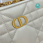 Dior Caro Box Bag With Chain Latte In White 19x5x14cm - 2