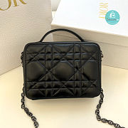 Dior Caro Box Bag With Chain Latte In Black 19x5x14cm - 4