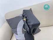 Chanel Mini Flap Bag with Top Handle Lambskin Leather In Black 12 × 20 × 6 cm - 6