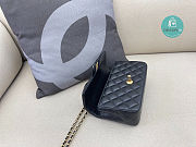 Chanel Mini Flap Bag with Top Handle Lambskin Leather In Black 12 × 20 × 6 cm - 3