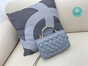 Chanel Mini Flap Bag with Top Handle Lambskin Leather In Gray 12 × 20 × 6 cm - 2