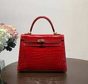 Hermes Kelly In Red Crocodile Leather 25 cm - 1