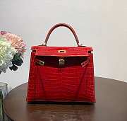 Hermes Kelly In Red Crocodile Leather 25 cm - 6