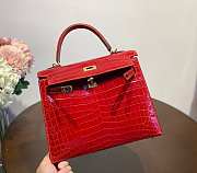 Hermes Kelly In Red Crocodile Leather 25 cm - 5