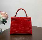 Hermes Kelly In Red Crocodile Leather 25 cm - 4