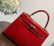 Hermes Kelly In Red Crocodile Leather 25 cm - 3