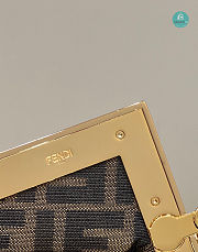 Fendi First Small Beige Raffia Macrame Bag Apricot 26x9.5x18 CM  - 4