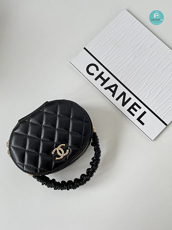 Chanel 22 Retro Round Box In Black 13x9.5x5.5cm