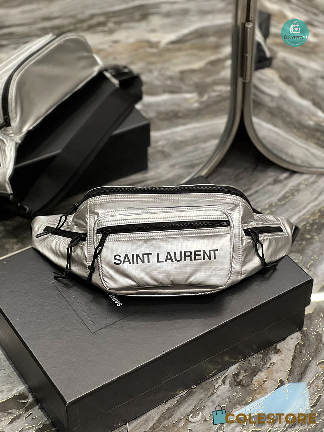 YSL Nylon Bum Bag In White 24 × 16 cm - 1